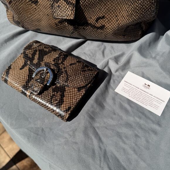 Coach Soho Purse Embossed Python Calfskin Leather W/ Matching Soho Wallet MINT - Picture 2 of 16